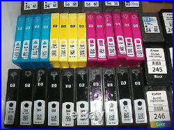 60 Genuine Virgin HP & Cannon Black Tri Color EMPTY Ink Cartridge Never Refilled