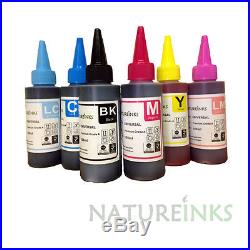 600ml Refill Premium Ink dye Bottle kit to Refill empty printer ink cartridge