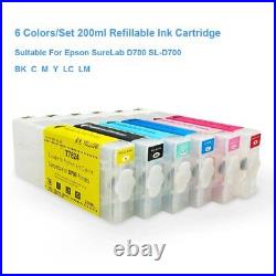 6Color/Set Empty Ink Cartridge For Epson SureLab D700 SL-D700 T7821-T7826