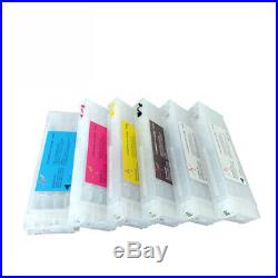 6PC Empty refillable Ink Cartridge + 2 set chips For Epson SC-F2000 F2100
