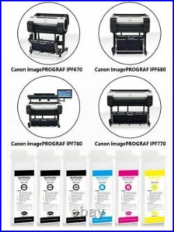 6PC PFI-107 Refillable Ink Cartridge With Chip For Canon iPF685 770 780 iPF785