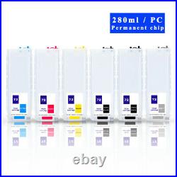 6pcs/set For Hp 72 Refillable Ink Cartridge HP T770 T790 T1120 T1200 T1300 T620