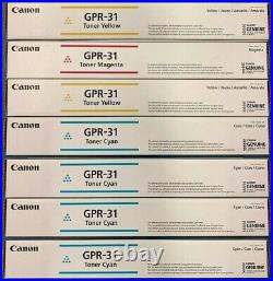 7 Genuine Original Oem Canon Gpr-31 Cyan Magenta Yellow Toner Cartridges Gpr31