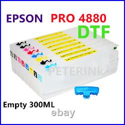 8 Empty Refillable Ink Cartridge kit for Stylus Pro 4880 4800 Printer for DTF