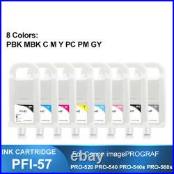 8Color/set PFI-57 Empty Refillable Ink Cartridge for Canon Pro 520 540 540s 560s
