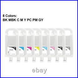 8PC PFI-701 Refillable Ink Cartridge For Canon imagePROGRAF iPF8000s 8010s 9000s