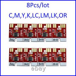 8Pcs Chip Permanent for Mimaki JV33 CJV30 JV5 SS21 Cartridge C/M/Y/K/LC/LM/LK/OR