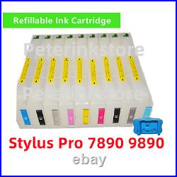 9 Empty Refillable Ink Cartridge kit T636 636 for Stylus Pro 9890 7890 Printer