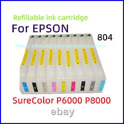 9 Empty Refillable Ink Cartridges for Sure Color P6000 P8000 Printer 804 withchip