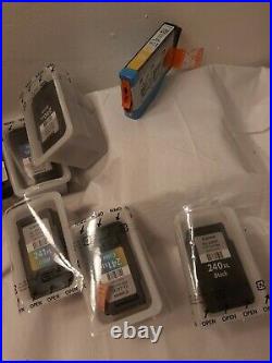 9 empty Canon Ink Cartridges (5) 241xl, (3) 240xl (1)240 + 1BRAND NEW YELLOW HP