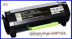 9 x LEXMARK 501H Virgin Genuine EMPTY Toner Cartridges MS310 MS410 MS510 MS61