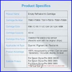9Colors/Set Empty Refillable Ink Cartridge For Epson Stylus Pro 3800 3880 80ML