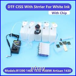 DTF CISS For Epson R1390 1400 Direct To Film White Ink Tank With Stirrer Mixer