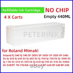 Empty 440ML Refillable Ink Cartridge 4 Roland Mutoh Mimaki SJ-745 EX SJ-1045 EX