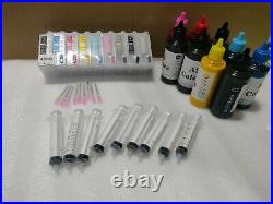 Empty Refillable Cartridge for Epson #157 R3000 Printer T1571-T1579 with ink