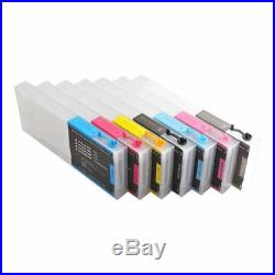 Empty Refillable Ink Cartridge 220ml 8pcs Epson Stylus Pro 4800 + Chip Resetter