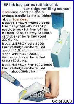 For EPSON Pro10600 Pro10000 Refillable Ink Cartridge Empty With One Time Chip