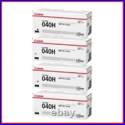 Full Set of 4 Genuine Factory Sealed Canon 040H Blk Cyn Mag Yel Toner Cartridges