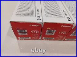 Genuine Canon 118 Full CMYK Toner Set with Extra Black New in Sealed Boxes