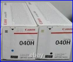 Genuine Factory Sealed OEM Original Canon 040H Black and Cyan Toner Cartridges