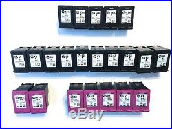Genuine HP 63 Lot of 22 Empty Ink Printer Cartridges Black and Tri-Color, 7XL