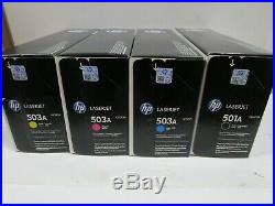 Genuine HP Q6470a Q7582a Q7582a Q7581a Kcmy Toners 501a 503a New Sealed