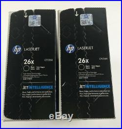 HP 26X Black High Yield Toner Cartridge CF226X Lot of 2 box Genuine New Sealed