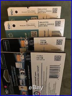 HP Ink Catridges 950 and 951 XL expire in 2018, lot of 4