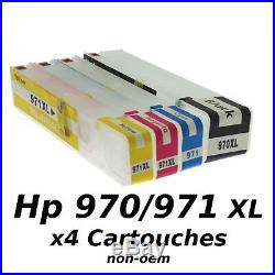 Hp970 / Hp971 x 4 Cartouches Rechargeables XL + Puces ARC non-oem