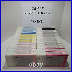 LOT 28 EMPTY Epson Stylus Pro Ink Cartridge T6036 T6034 T6037 T6035 T6023 T6039