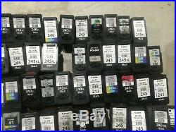 LOT OF 100 CANON BLACK and COLOR INK CARTRIDGE/EMPTY