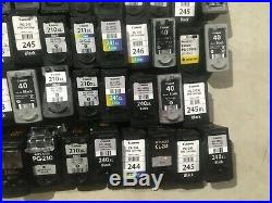 LOT OF 100 CANON BLACK and COLOR INK CARTRIDGE/EMPTY
