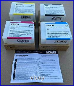 LOT4 EPSON EMPTY INK CARTRIDGE SC-P800 USED VIRGIN Yellow Cyan Black Mage REFILL