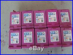 Lot Of 10 HP 61 Empty Virgin Ink Cartridges Clean Not Electronically Tested