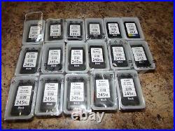 Lot Of 15 Empty Canon Black 245 XL Ink Cartridges + 1-243 + 1-244 Never filled