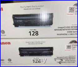 Lot Of 2 Canon Genuine 128 Black Toner Printer Cartridge D500 Series Oem Sealed