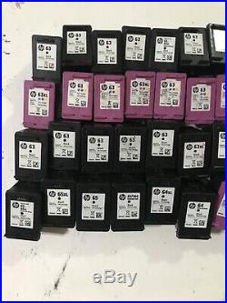Lot Of 40 Empty Virgin HP Ink Cartridges 63 64 65 Tri-Color Black