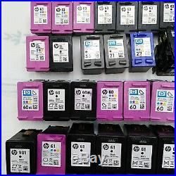 Lot Of 45 Empty Hp and Epson Ink Cartridges Color and Black