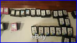 Lot of 132 used Empty Canon & HP BLACK AND COLOR INK CARTRIDGES