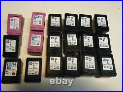 Lot of 18 Genuine HP Empty Ink Cartridges Never Refilled 16 HP61 & 2 HP67