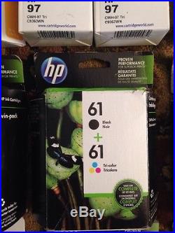 Lot of 19 HP Ink Cartridges- 02, 15, 61, 74, 75, 96, 97, 950XL