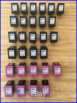 Lot of 29 HP 901 Ink Cartridges 11 Black/ 9 Black XL/ 9 Color EMPTY USED VIRGIN