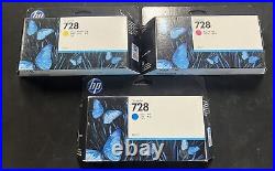 (Lot of 3) HP 728 DesignJet Cartridges