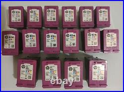 Lot of 31 Genuine HP63XL Empty Ink Cartridges VIRGIN/Never Refilled 15Bk&16colr