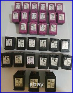 Lot of 31 Genuine HP63XL Empty Ink Cartridges VIRGIN/Never Refilled 15Bk&16colr