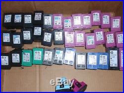 Lot of 38 Empty HP Ink Cartridges 60,61,62,63,56,57, 21, 22, 27, 74, 75, 02
