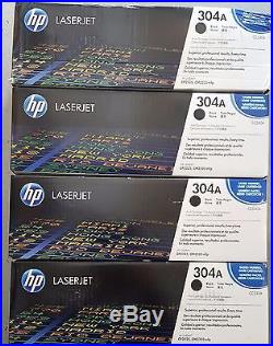 Lot of 4 New Genuine Factory Sealed HP CC530A Black Laser Toner Cartridges