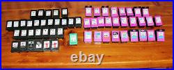 Lot of 57 HP 61 USED/EMPTY Ink Cartridges Black (29) & Color (28) VIRGIN