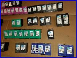 Lot of 61 used Empty HP BLACK AND COLOR INK CARTRIDGES