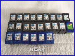 Lot of 66 Empty HP Ink Cartridges (61, 56, 21 BLK, 61, 57, 22 Tri-Color)